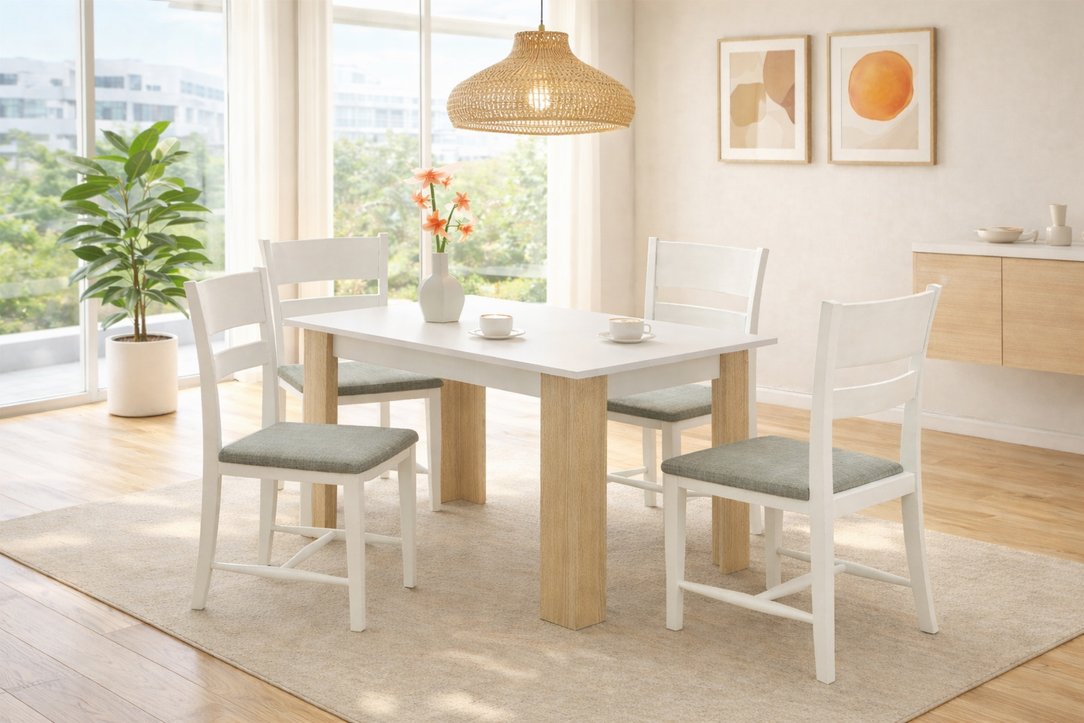 Σετ Τραπεζαρίας Radina, 5 τεμαχίων , 42xx 88 x 47 εκ., Genomax